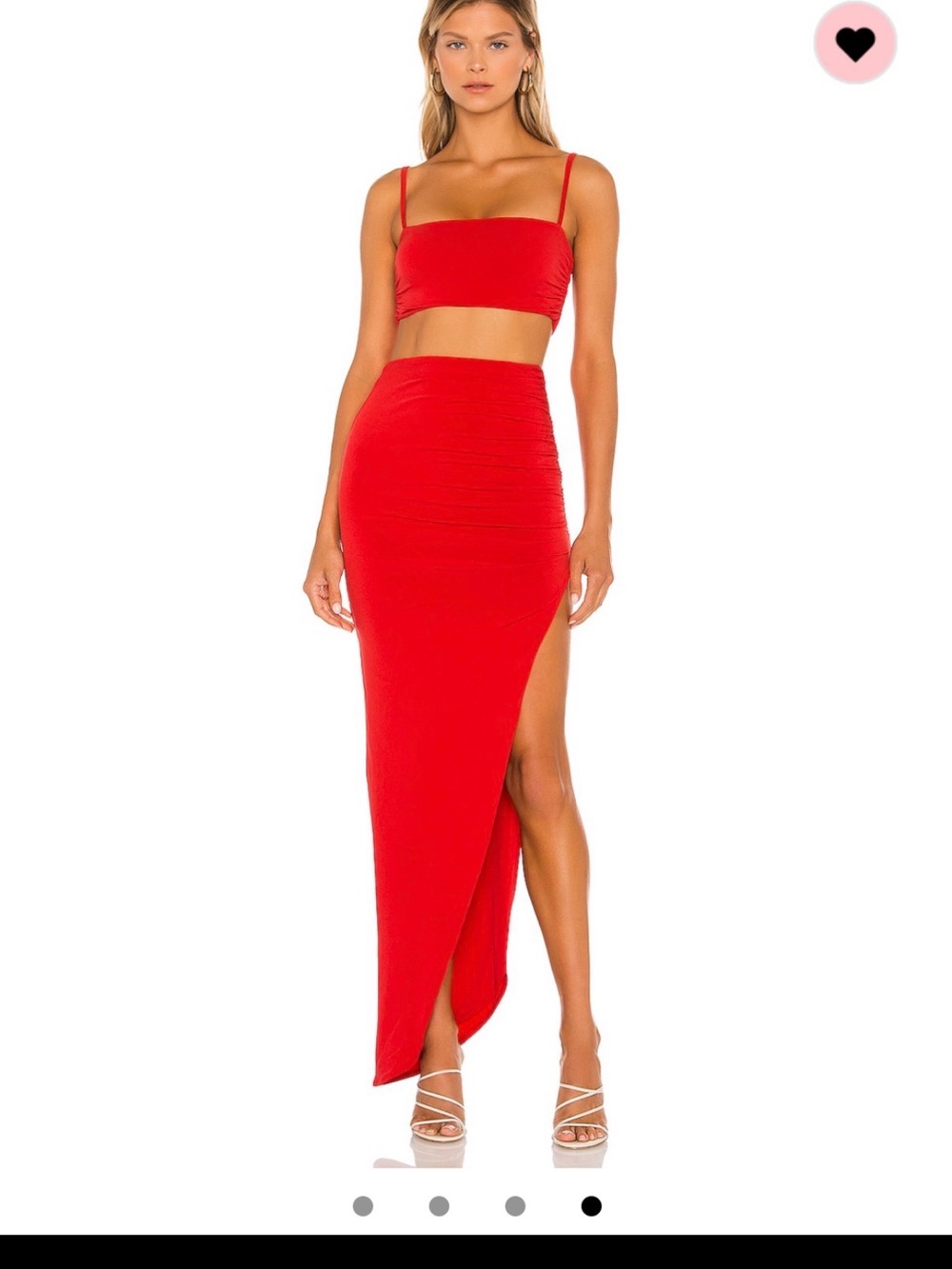 Nookie Red Asymmetrical High-Waist Maxi Skirt AND top